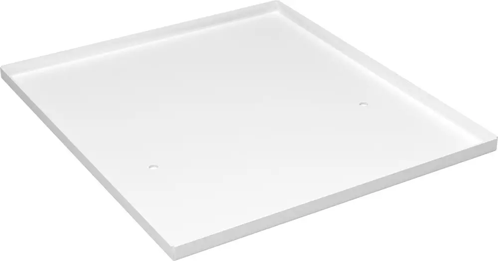 Weißes, flaches Blech mit zwei Befestigungslöchern, geeignet für die Montage eines Warmwasserspeichers. Produkt von Bosch, einfaches Design ohne zusätzliche Merkmale.